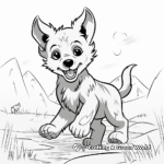 Playing Wolf Pup Coloring Pages: Pups at Play 2
