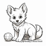 Playing Wolf Pup Coloring Pages: Pups at Play 3