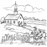 Plymouth Settlement Pilgrim Coloring Pages 1