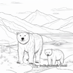 Polar Bears in a Arctic Landscape Coloring Pages 3