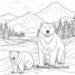 Polar Bears in a Arctic Landscape Coloring Pages 4