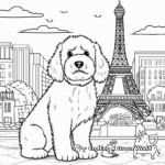Poodle Dog in Paris Coloring Pages 1