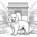 Poodle Dog in Paris Coloring Pages 3