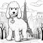 Poodle Dog in Paris Coloring Pages 4