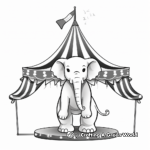 Popular: Circus Elephant Performing Tricks Coloring Pages 1