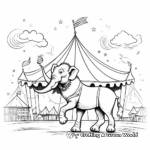 Popular: Circus Elephant Performing Tricks Coloring Pages 3