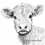 Portrait of Highland Cow Coloring Pages for Teens 2