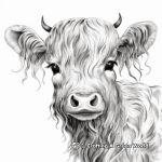 Portrait of Highland Cow Coloring Pages for Teens 3