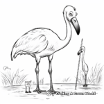Posing Flamingo Zoo Coloring Pages 3