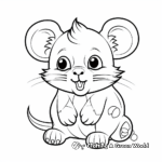 Postcard-Style Hamster Traveling Coloring Pages 2