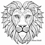Powerful African Lion Face Coloring Pages 1