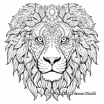 Powerful African Lion Face Coloring Pages 2