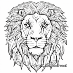Powerful African Lion Face Coloring Pages 3