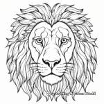 Powerful African Lion Face Coloring Pages 4