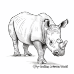Powerful Rhinoceros Coloring Pages 2