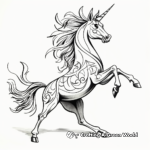 Prancing Unicorn on Birthday Coloring Pages 1