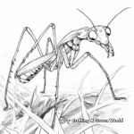 Praying Mantis and Prey Coloring Pages 1