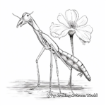 Praying Mantis on a Flower: Nature-Scene Coloring Pages 2