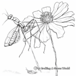 Praying Mantis on a Flower: Nature-Scene Coloring Pages 4
