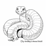 Predatory green anaconda with prey coloring pages 1