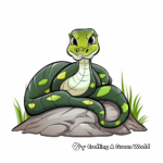 Predatory green anaconda with prey coloring pages 4