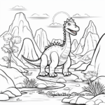 Prehistoric Landscape with Dinosaurs Coloring Pages 2