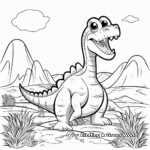 Prehistoric Landscape with Dinosaurs Coloring Pages 3