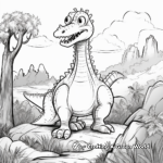 Prehistoric Landscape with Dinosaurs Coloring Pages 4