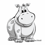 Preschooler-friendly Simple Hippo Coloring Pages 1
