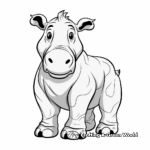 Preschooler-friendly Simple Hippo Coloring Pages 4