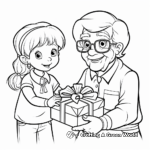 Presenting Gifts to Grandparents Coloring Pages 1