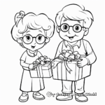 Presenting Gifts to Grandparents Coloring Pages 4