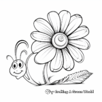 Pretty Snail and Flower Coloring Pages 3