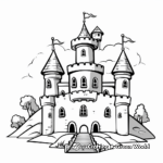 Princess And Her Castle Coloring Pages For Children 4