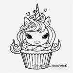 Princess and Unicorn Cupcake Coloring Pages 2