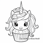 Princess and Unicorn Cupcake Coloring Pages 3