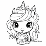 Princess and Unicorn Cupcake Coloring Pages 4