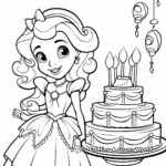 Princess Birthday Party Coloring Pages 1