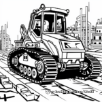 Printable Abstract Bulldozer Coloring Pages for Artists 3