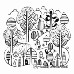 Printable Abstract Forest Coloring Pages for Artists 1