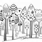 Printable Abstract Forest Coloring Pages for Artists 2