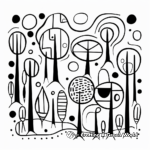 Printable Abstract Forest Coloring Pages for Artists 3