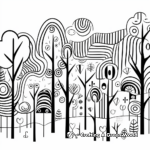 Printable Abstract Forest Coloring Pages for Artists 4