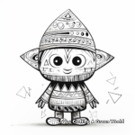 Printable Abstract Gnome Holiday Coloring Pages for Artists 1
