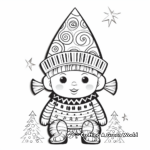 Printable Abstract Gnome Holiday Coloring Pages for Artists 4