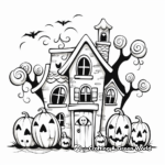 Printable Abstract Haunted House Coloring Pages for Artists 1