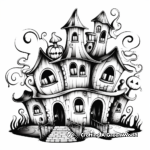 Printable Abstract Haunted House Coloring Pages for Artists 2