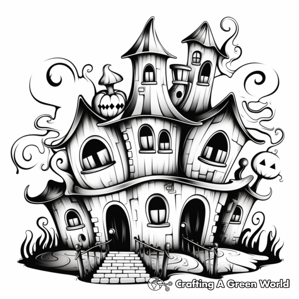 Haunted House Coloring Pages - Free &amp; Printable!