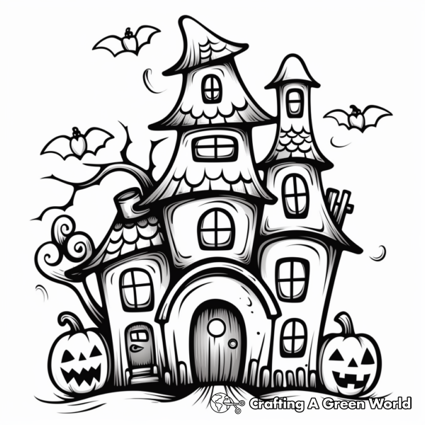 Haunted House Coloring Pages - Free &amp; Printable!