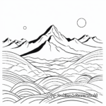 Printable Abstract Mountain Coloring Pages for Artists 1